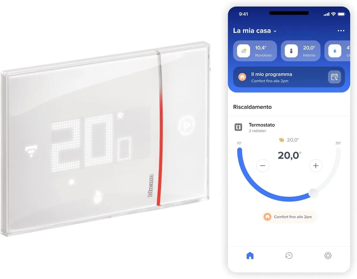Bticino SXW8002 Thermostat WIFI numérique Smarther2 avec Netatmo – blanc