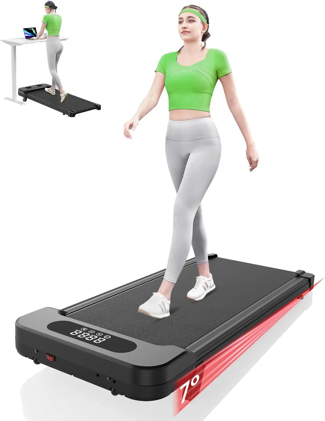 Tapis de Course et Marche 3 en 1 avec Pente 7% – gris