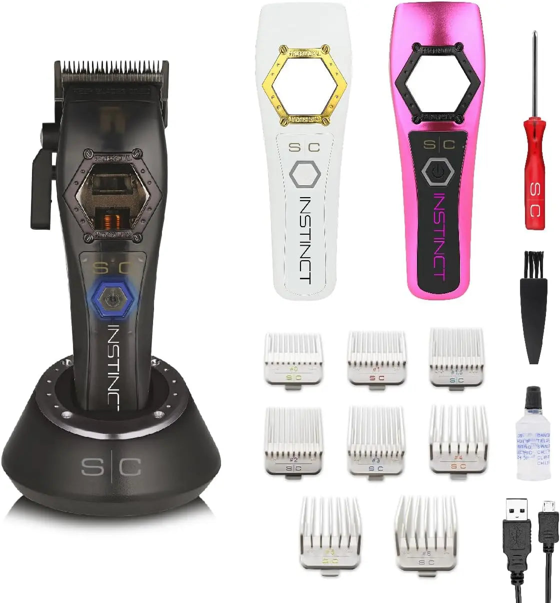 StyleCraft Tondeuse à Cheveux Professionnelle Homme Stylecraft Instinct Clipper Metal by Gamma Più – 2000 mAh, gris/noir