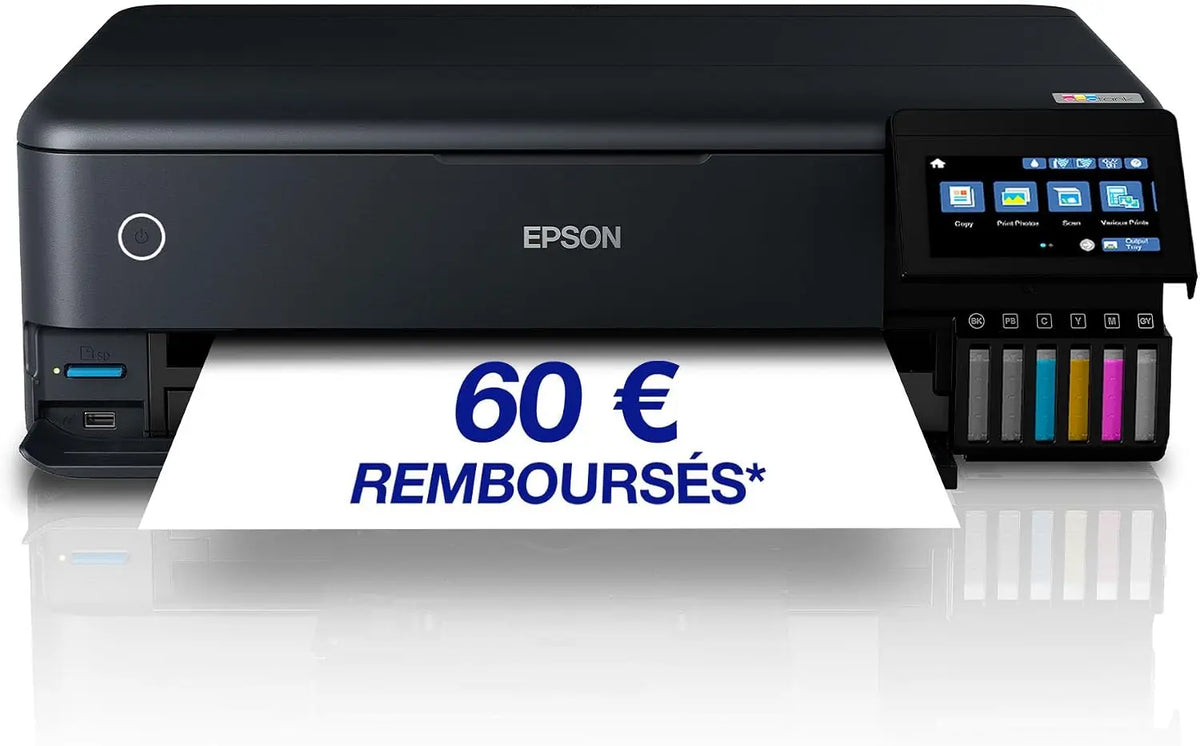 Imprimante photo A3+ EcoTank ET-8550 avec réservoir d'encre et Wi-Fi – noir/gris