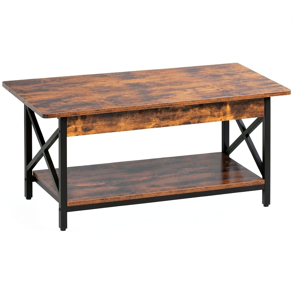 Bureau, en métal, réglable, coloris brun, 110 x 60 x 48 cm, pour l’espace de travail