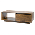 Table basse, avec tiroirs, coloris marron, 110 x 50 x 33,5 cm, pour le salon