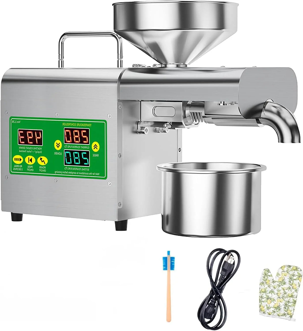Presse à huile électrique 1500 W – V/220, argenté