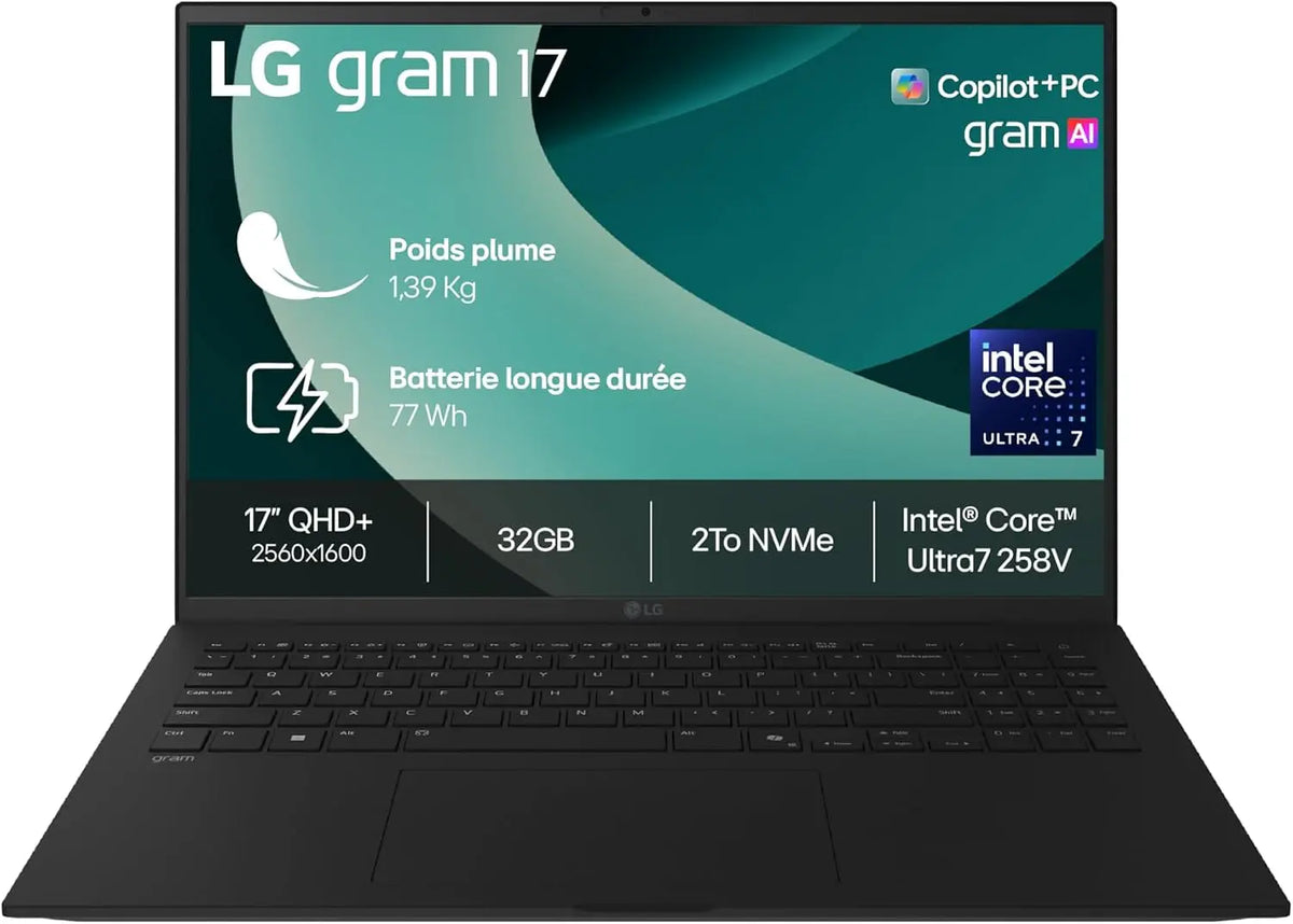 LG Gram 17Z90TL-G.AU8BF - PC portable 17' 1389g – 32 Go / 2 To, noir