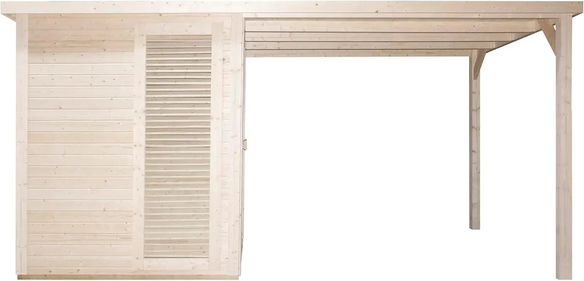 Sauna d'extérieur RAUMA pour 4 à 5 personnes – 6 kW / 1600 W, beige/blanc/gris