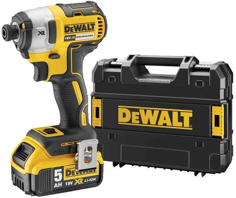 DEWALT - Visseuse à Chocs sans balais XR 18V Li-Ion 5Ah - DCF887P2-QW - Électrique sans Fil avec Coffret – 400 W, 205 Nm, noir/gris