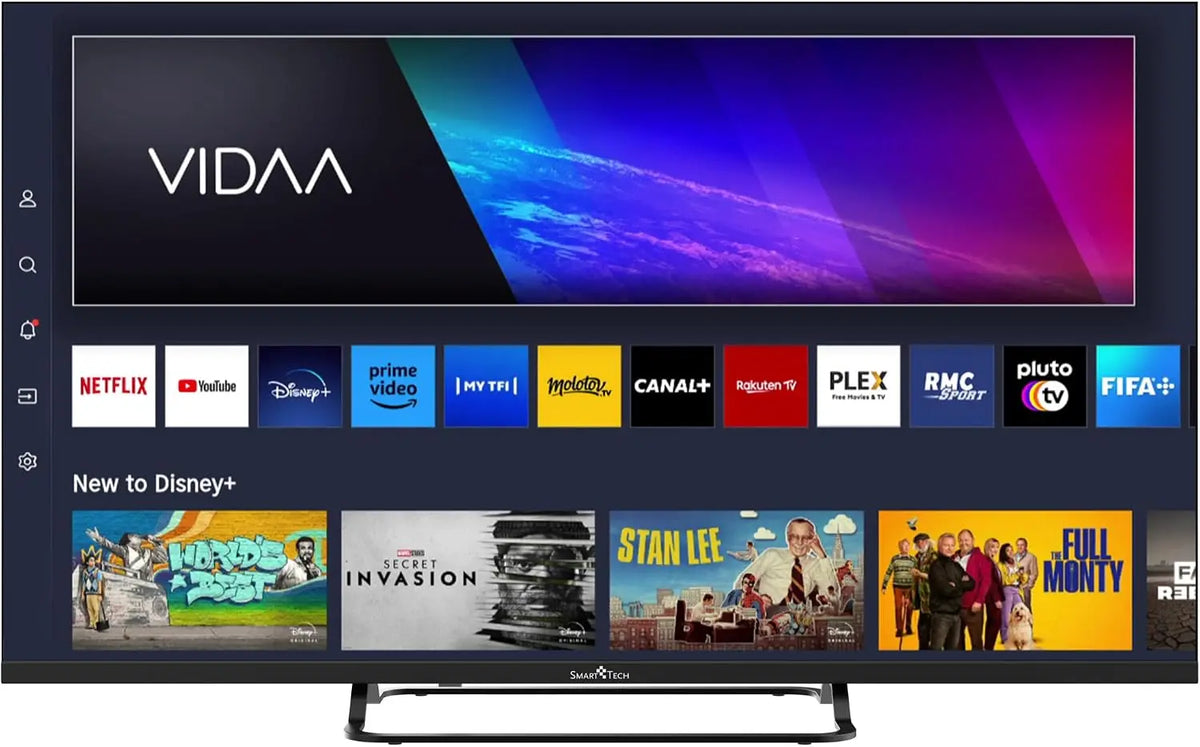Smart Tech Téléviseur 40 pouces téléviseur connecté VIDAA - Téléviseur avec résolution haute définition – noir